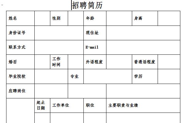 招聘简历