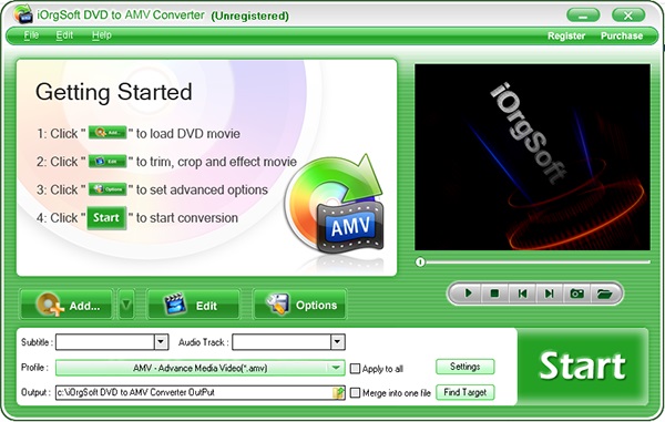 iOrgSoft DVD to AMV Converter