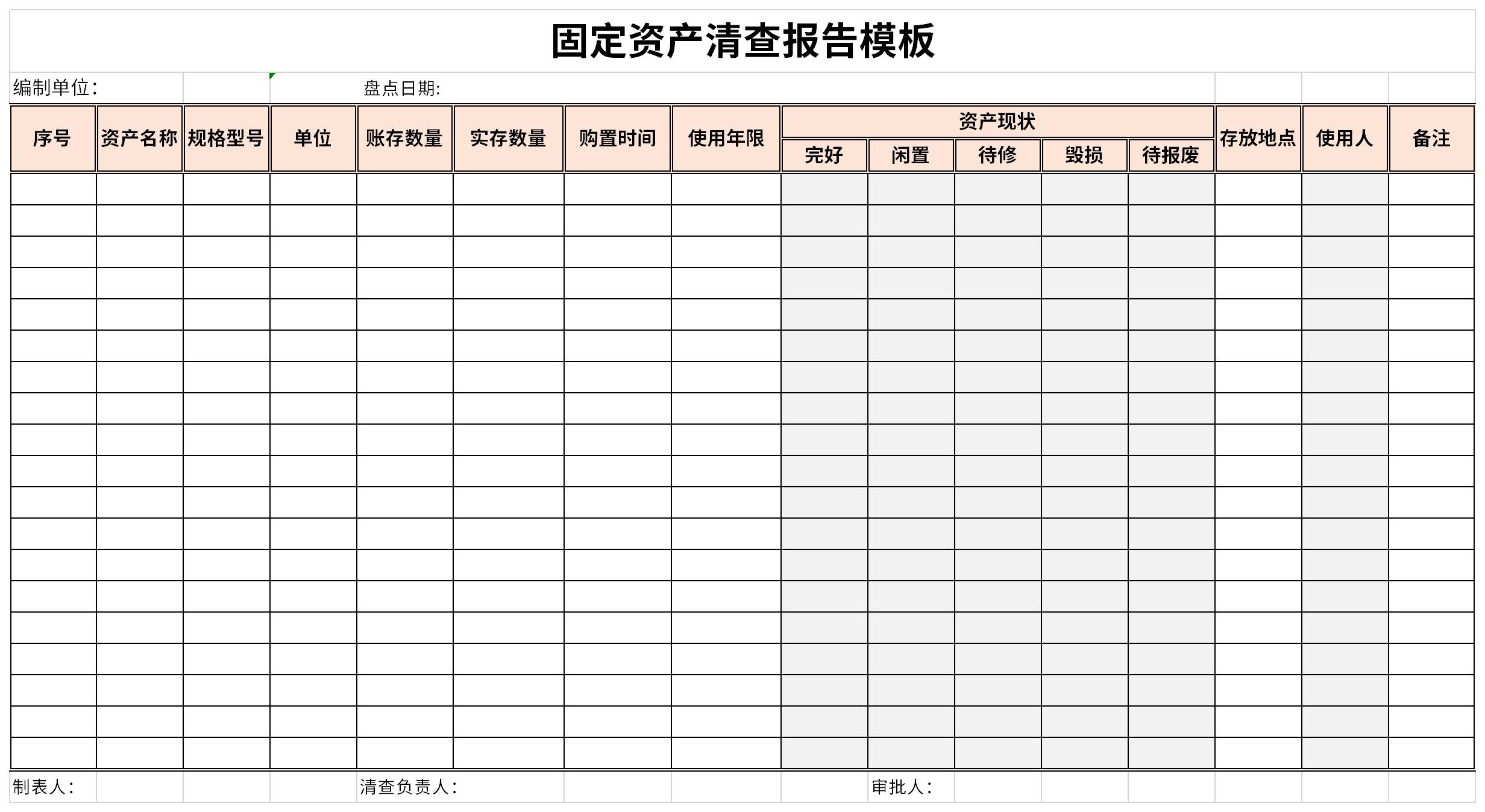 固定資產清查報告模板免費版