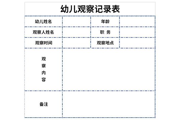 幼儿区域活动观察记录表