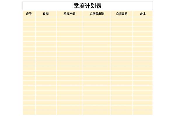 季度工作计划表