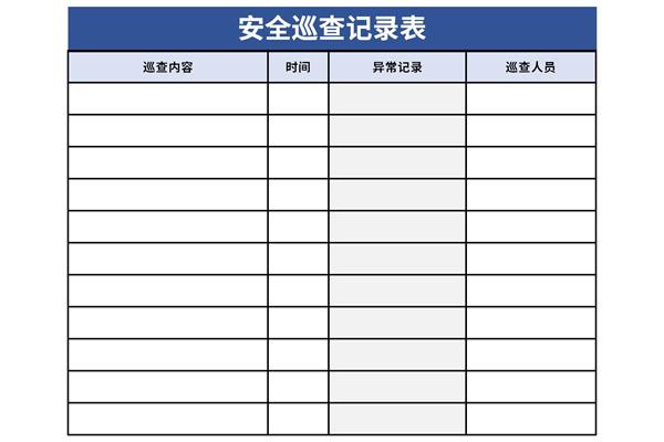 安全巡查记录表