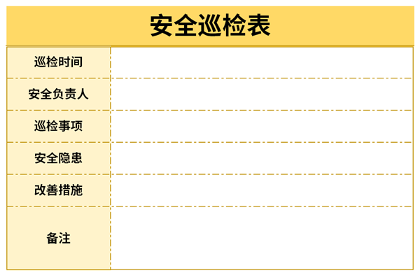 施工安全巡查记录表