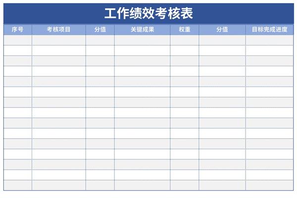 工作绩效考核表