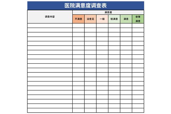 医院门诊满意度调查表