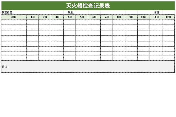 灭火器检查记录表