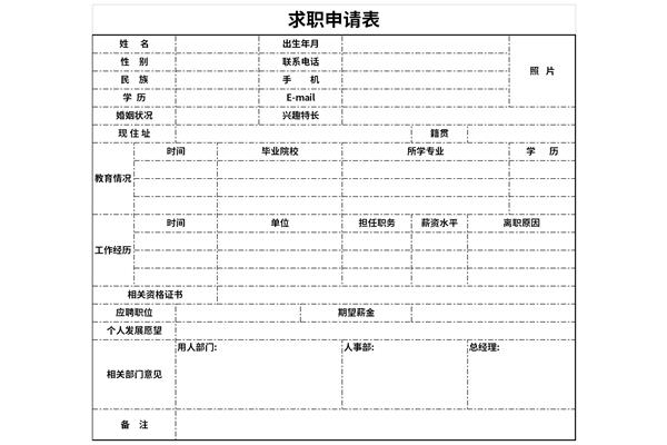 求职申请表