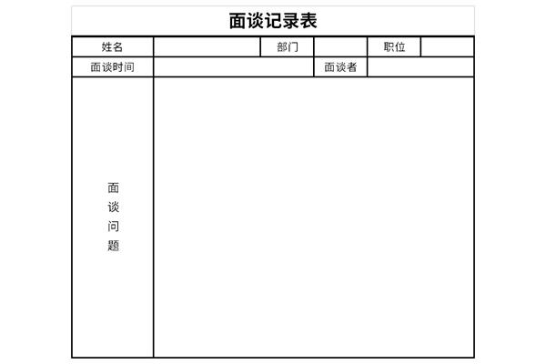 离职面谈记录表