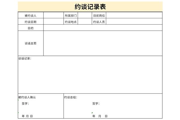 员工访谈记录表