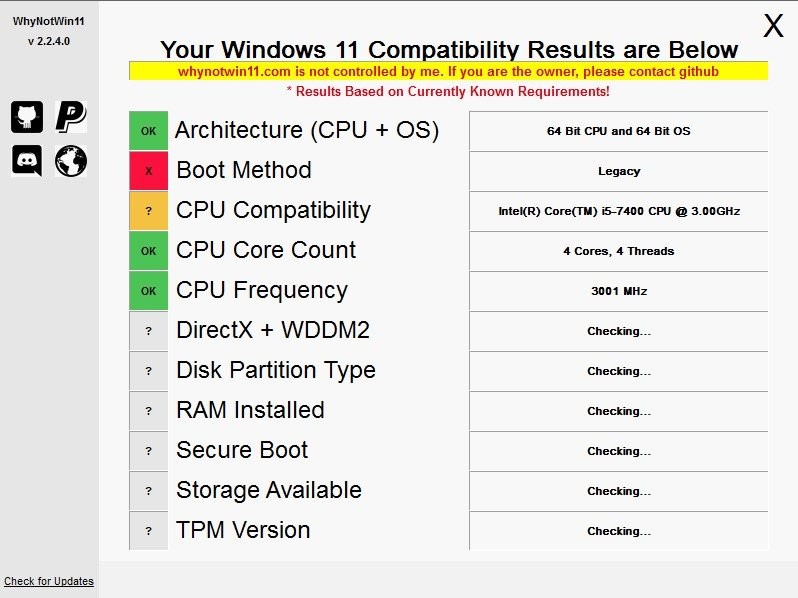 WhyNotWin11(win11配置檢測工具)截圖