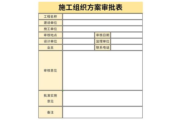 施工组织方案审批表