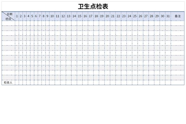 卫生点检表