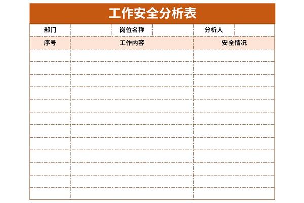 工作安全分析表