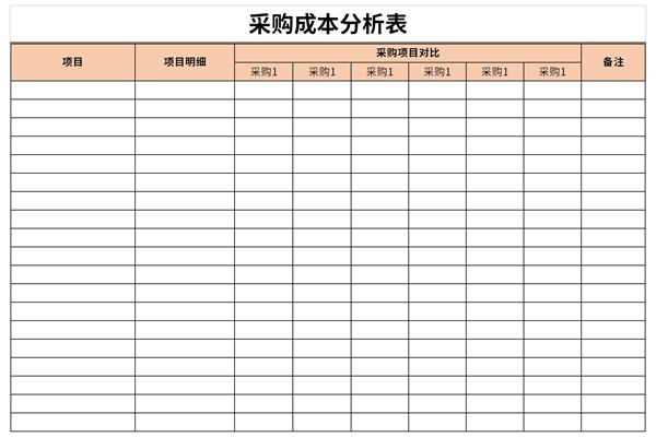 采购成本分析表