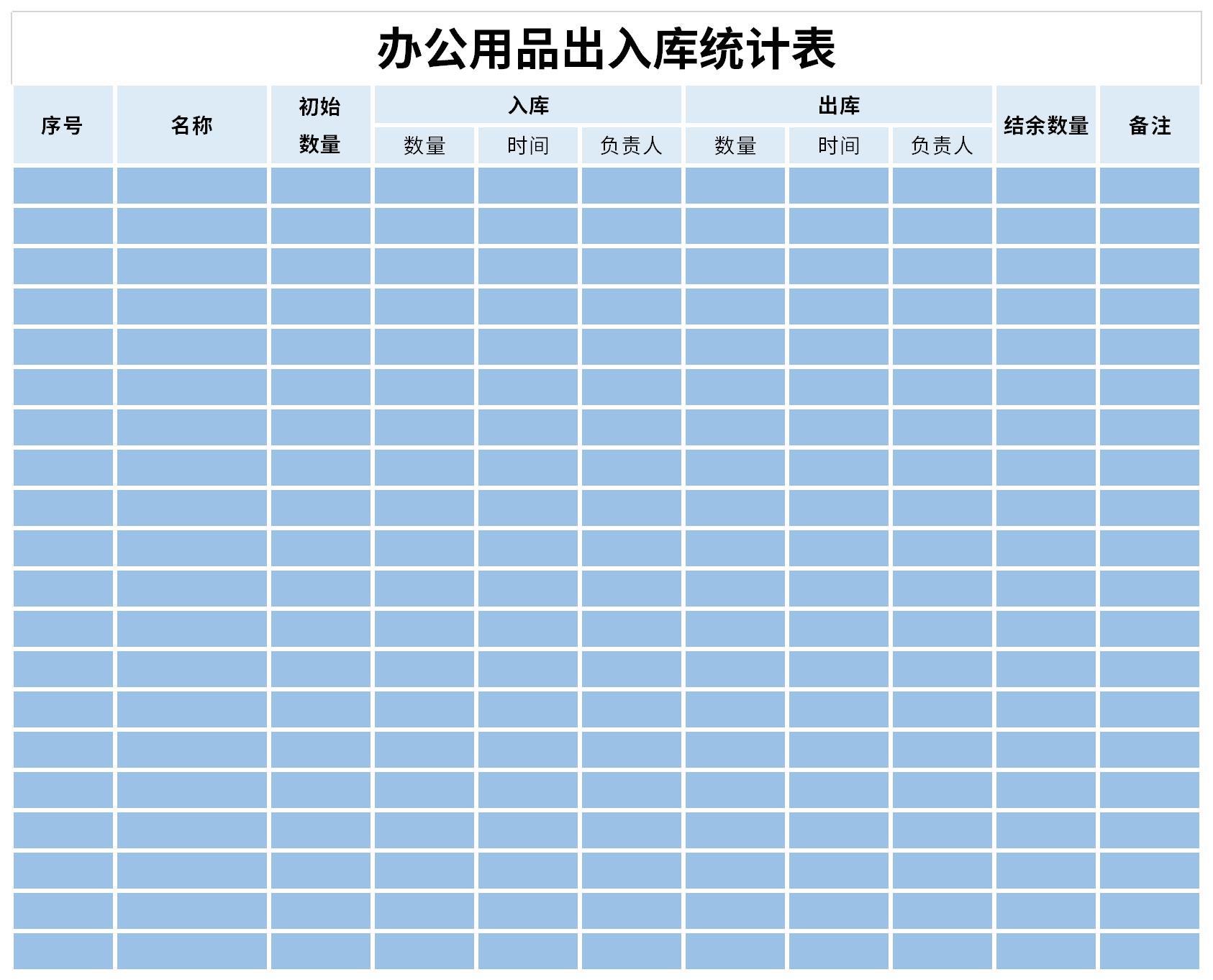 办公用品出入库统计表