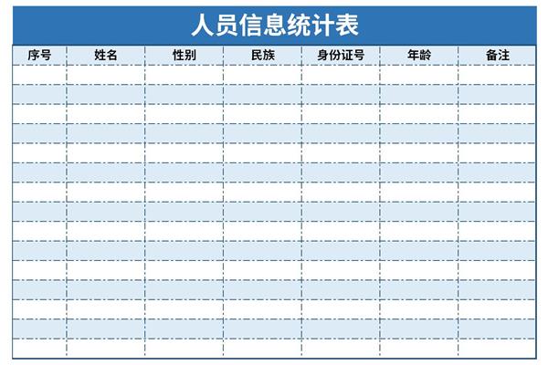 人员信息统计表