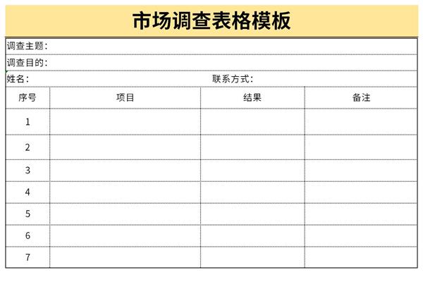 市场价格调查表