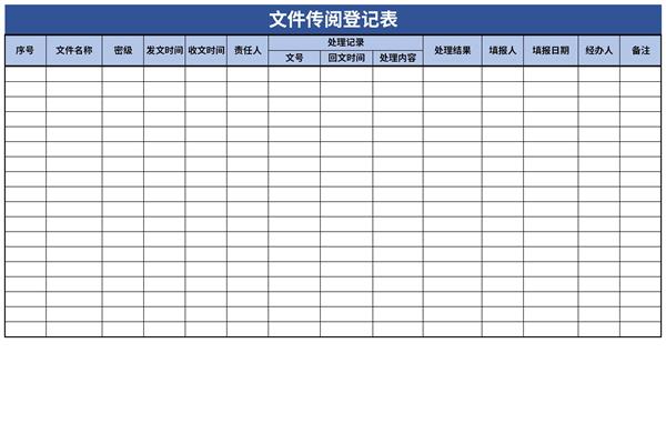 文件传阅登记表样本图片