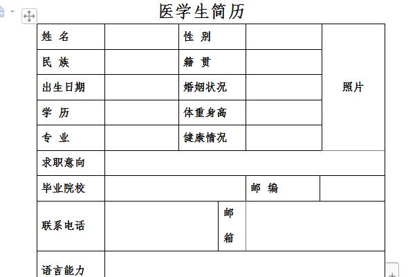 医学个人简历模板范文