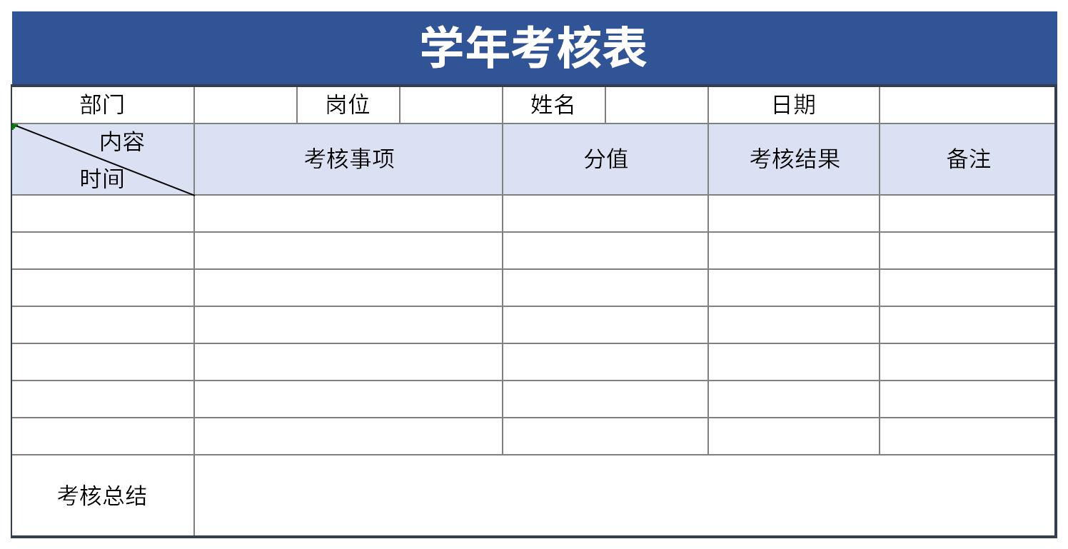 学年考核表个人总结截图