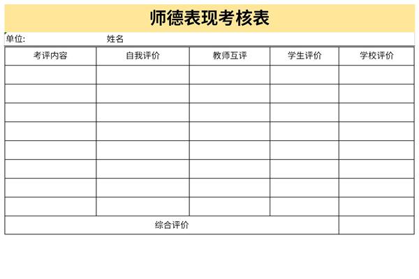 师德考核表个人总结