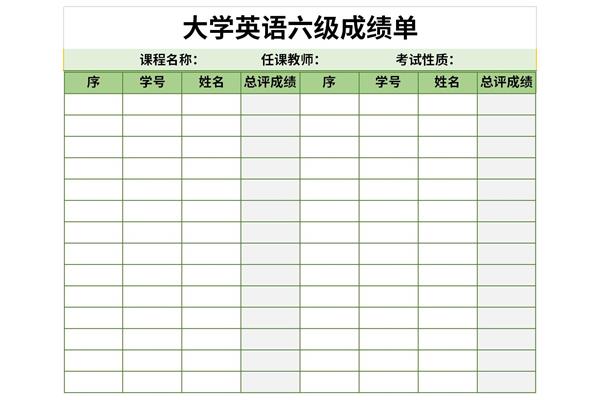 6级成绩单