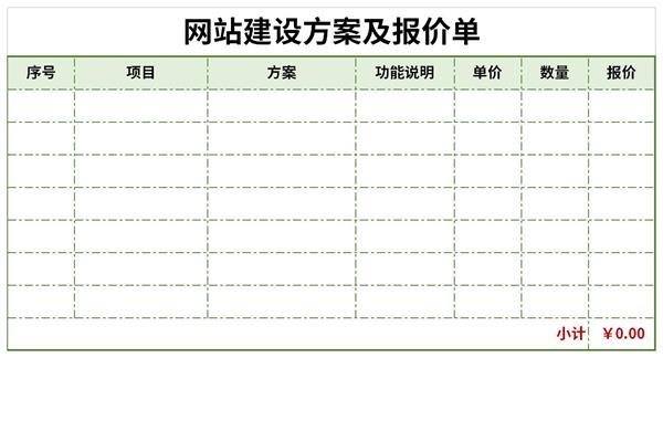 网站建设方案及报价单