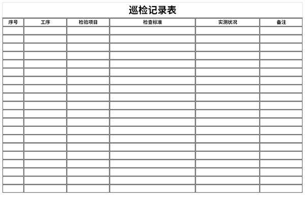 日常巡检记录表