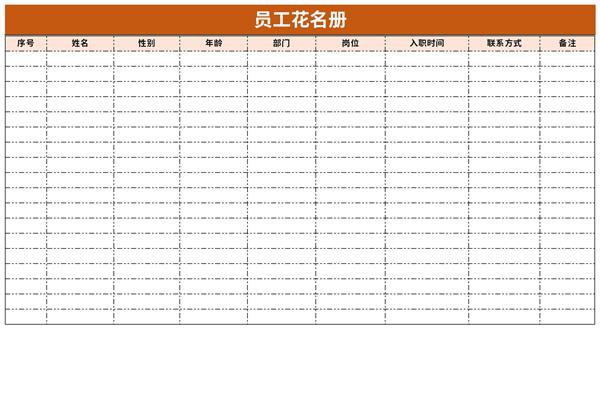 公司人员花名册模板