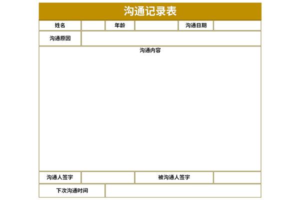 员工沟通记录表