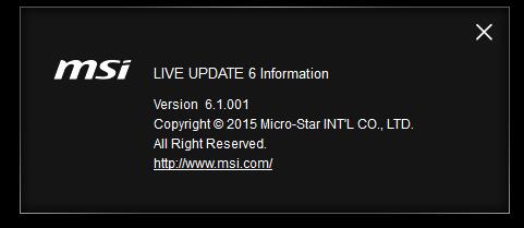 MSI微星Live Update 6在线更新工具截图