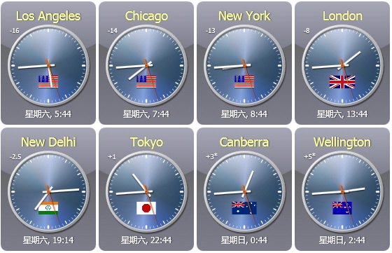 世界时钟在线显示时间