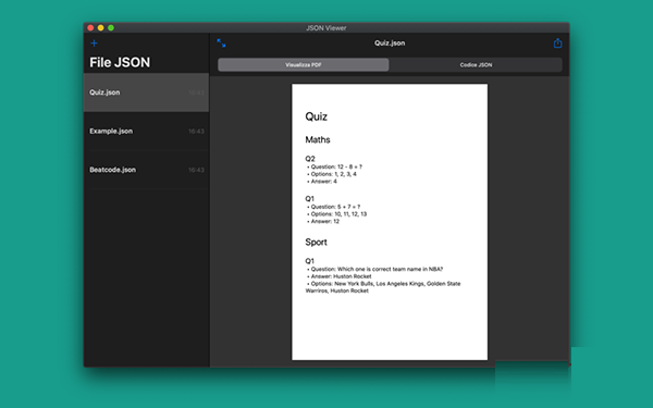 JSON Viewer Mac