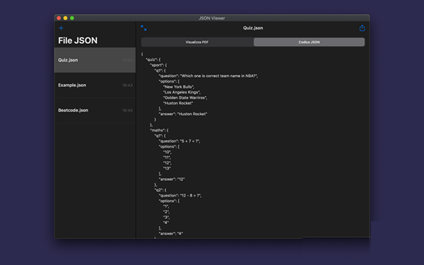 JSON Viewer Mac