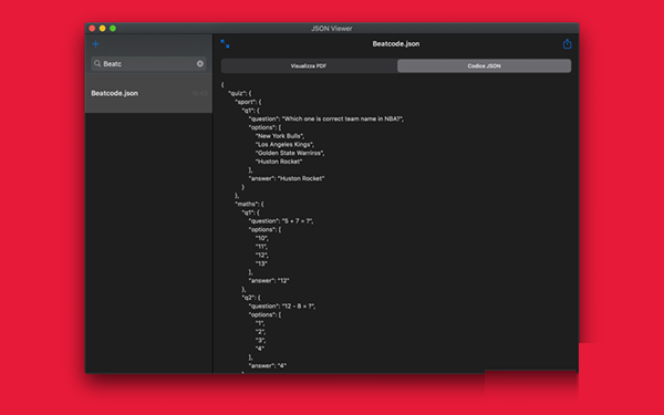 JSON Viewer Mac