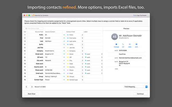 Importer for Contacts for Mac