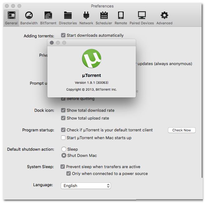 μTorrent for Mac