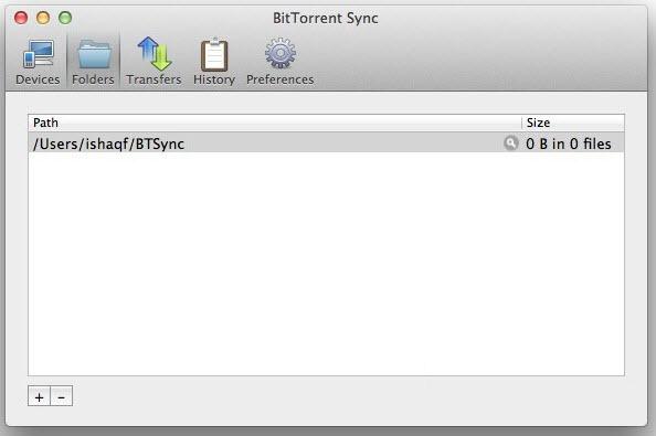 BitTorrent Sync for Mac截圖