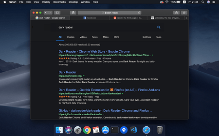 Dark Reader for Safari Mac