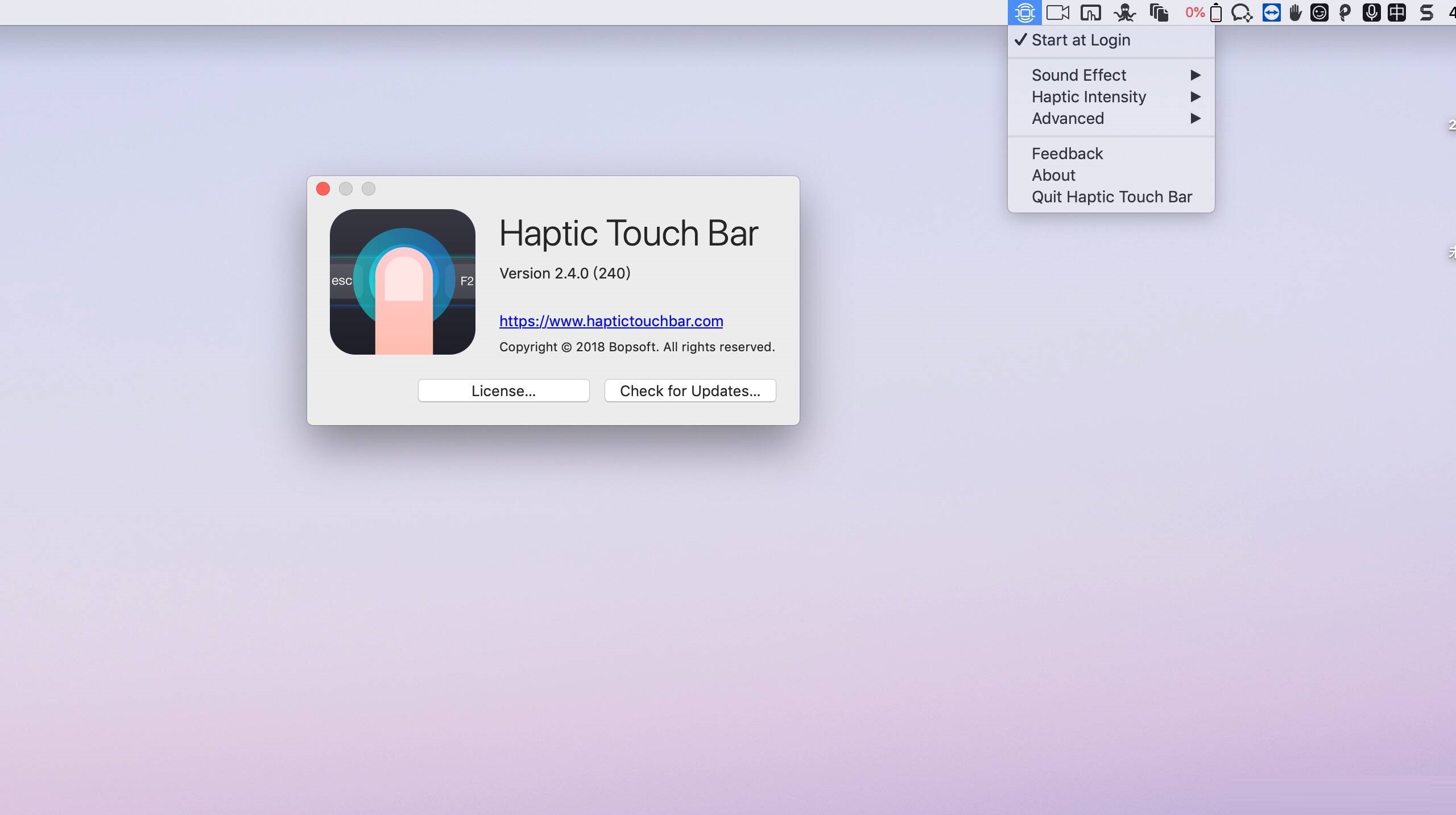 Haptic Touch Bar mac