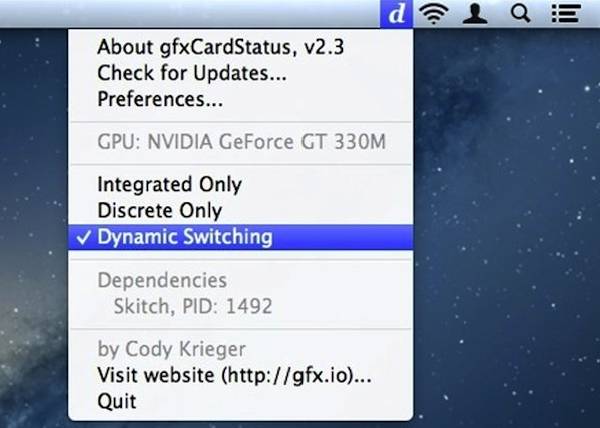 gfxCardStatus for mac