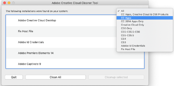 Adobe Creative Cloud Cleaner Tool MAC