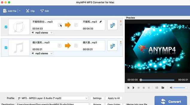 AnyMP4 MP3 Converter Mac截图