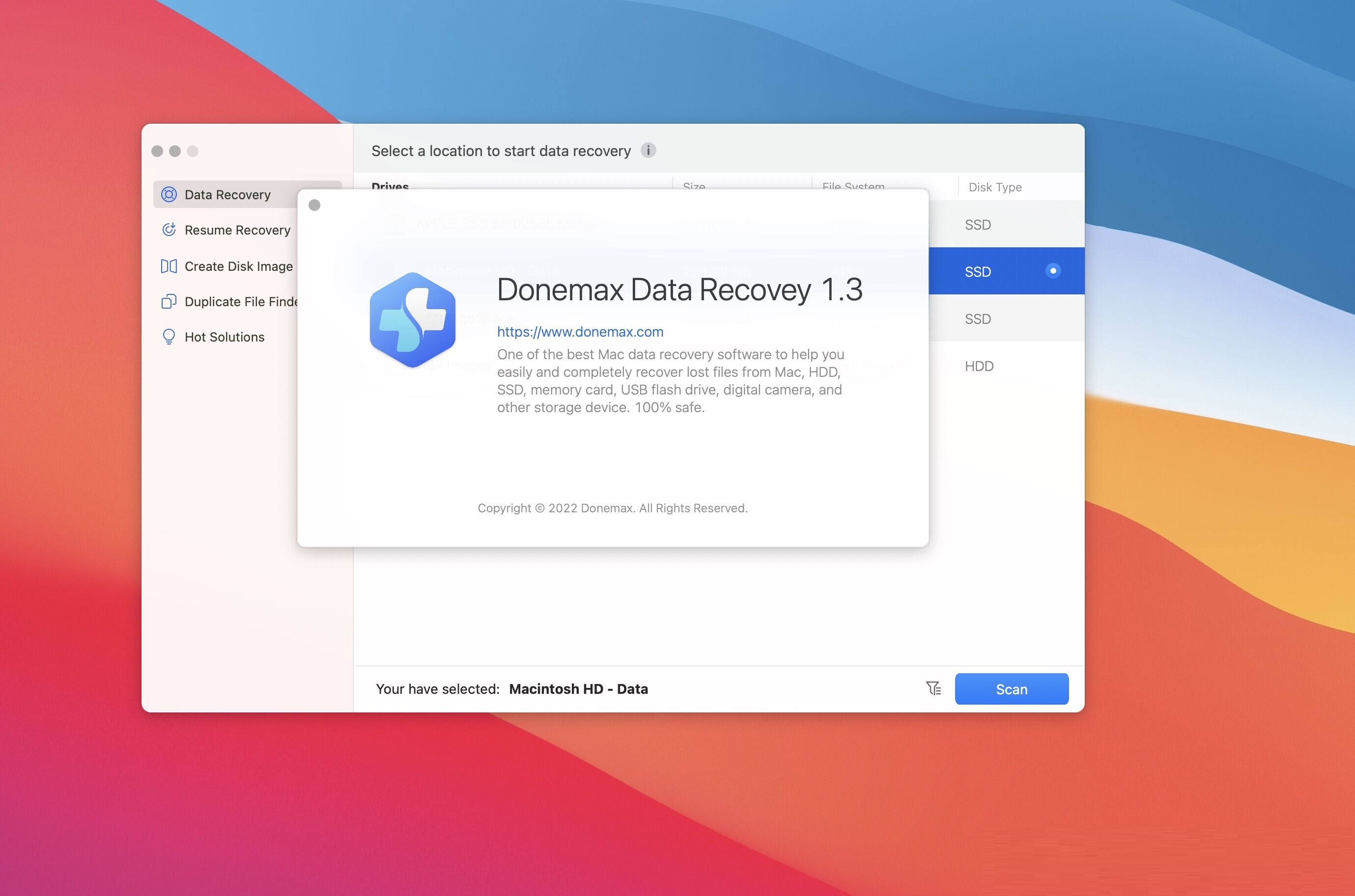 Donemax Data Recovery Mac截图