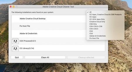 adobe creative cloud cleaner tool mac