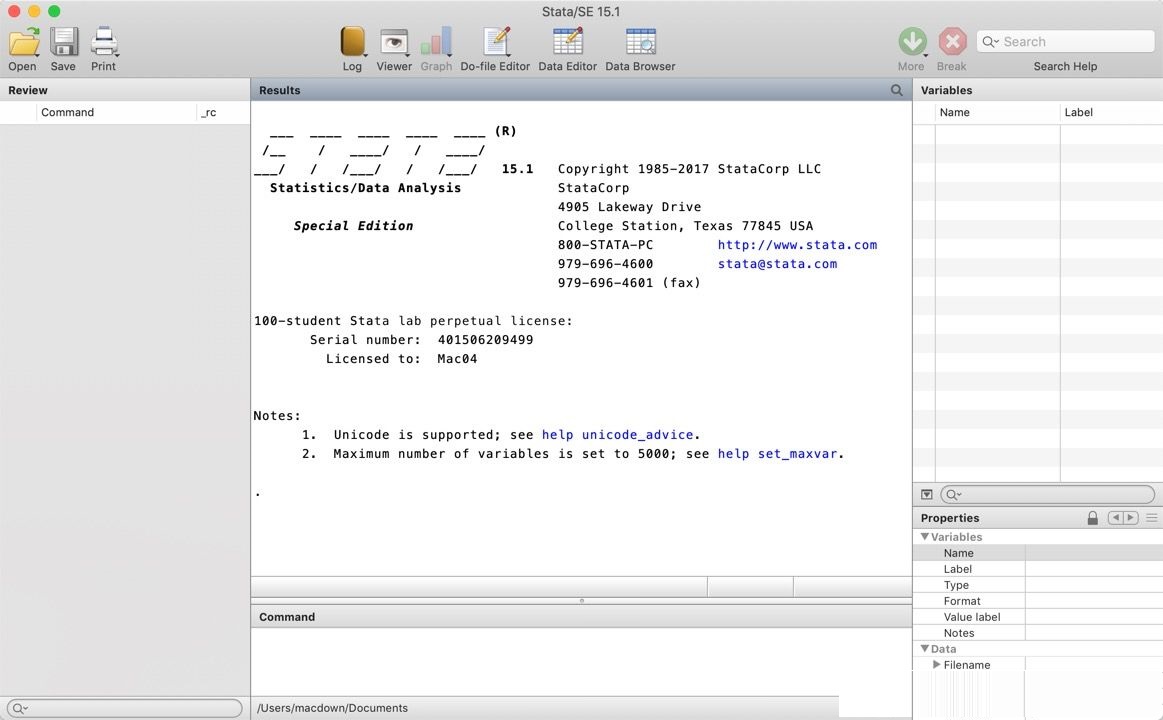 Stata 15 for Mac