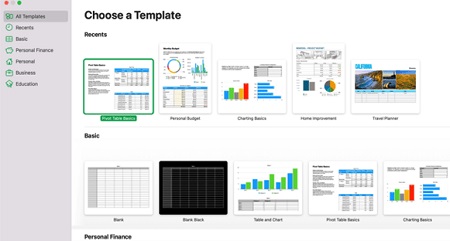 Numbers excel Mac