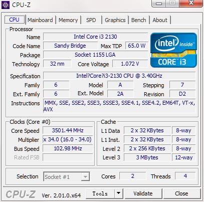 CPU检测截图