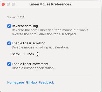 LinearMouse Mac