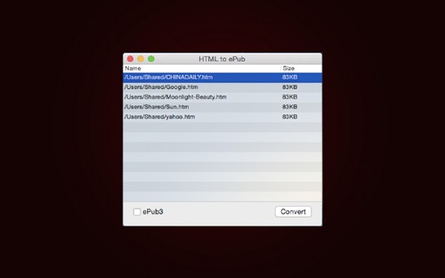 HTML to ePub Mac